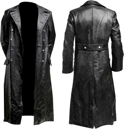 Buy Mens Vintage Classic WW2 Officer Military Uniform Black Leather ...