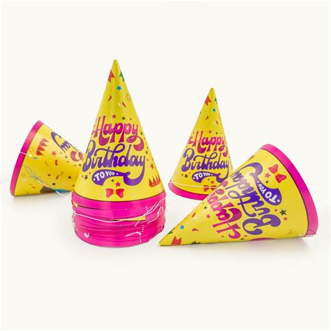 Yellow caps for cheerful birthdays!