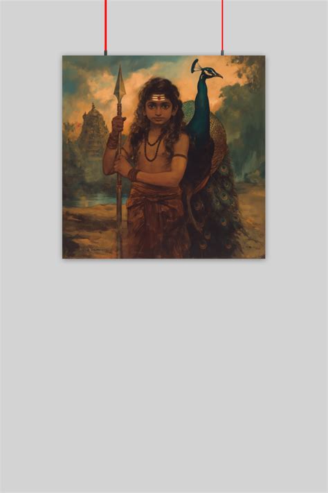 Lord Murugan Wall Decor Poster – Perfect Gift for Devotees (14x14 Inch ...