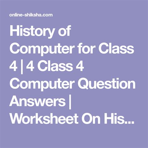 Image result for Class 4 Important Computer Question. Answer