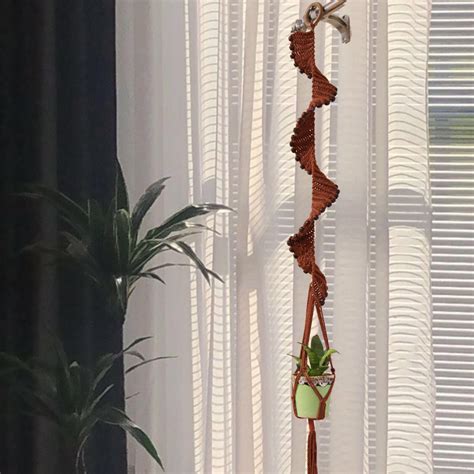 Helical Brown Macrame Plant holder – Sarmaya.store