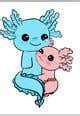 Entry #9 by Nalleli1802 for Light blue axolotl hugging small pink ...