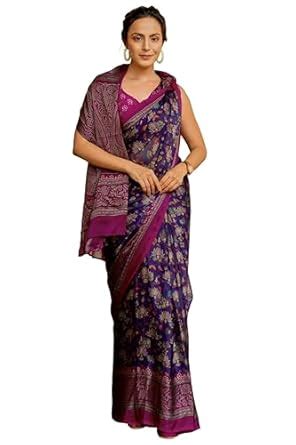 Buy MIRCHI FASHION Women's Chiffon Floral Printed Saree with Blouse ...