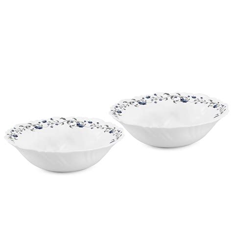 Cello Imperial Opalware Multipurpose Bowl Set, 510ml, Set of 2, White ...