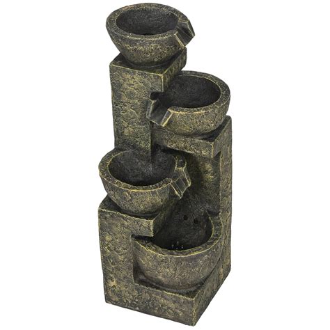 Outsunny Fontanna Ogrodowa Wodna Fontanna, regulacja prędkości, 25 x 24 ...