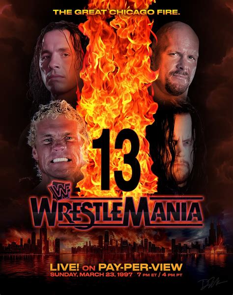 Third poster design for Mania season… WrestleMania 13! : r/SquaredCircle