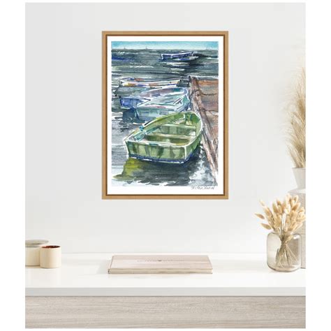 Kate and Laurel Mary Ann Welch Boats Framed Canvas Wall Art by Patricia ...