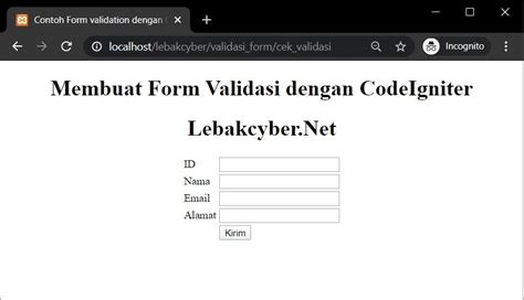 Form Validation in CodeIgniter 4 的图像结果