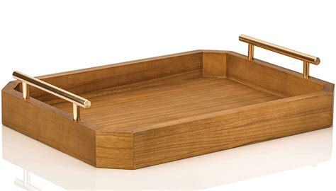 Jasius Wooden Ottoman Serving Tray - Paulownia Wood Platter Board with ...