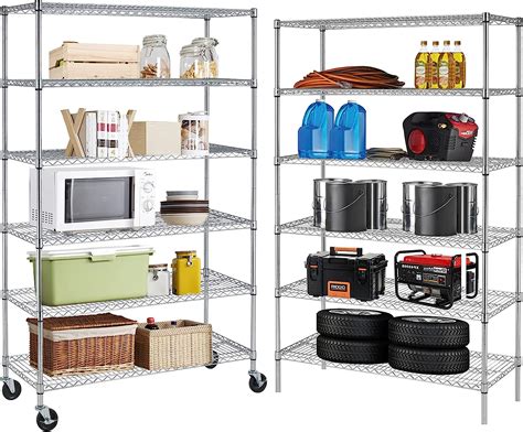Buy YYkokocat Heavy Duty 6 Tier Shelving Unit Adjustable 6000Lbs ...