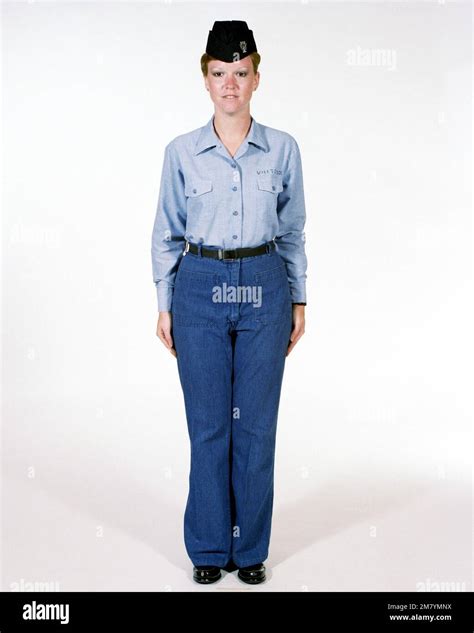 Uniform: Dungarees, Navy enlisted women, ranks E-1 through E-6. Country ...