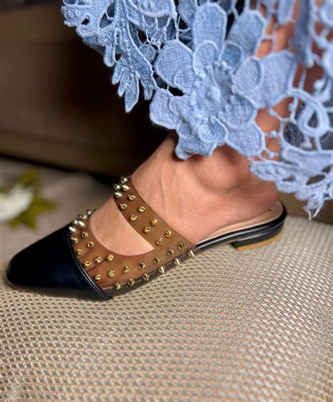 Studded Chic Black Flats – Sandal Stories