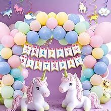 Party Propz Unicorn Theme Birthday Decorations Kit – 68 Pcs | Pastel ...