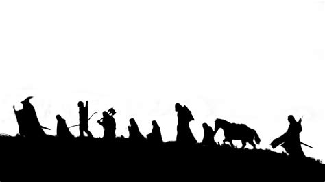 Fellowship Of The Ring Silhouette - silhouette of the fellowship of the ring