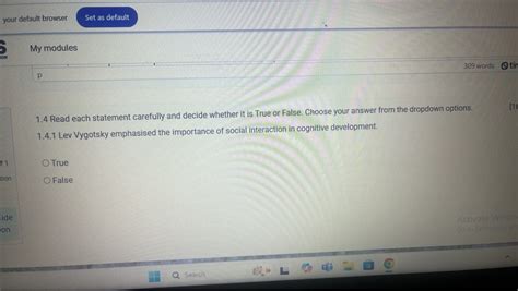 Read each statement carefully and decide whether it is True or False. Cho..