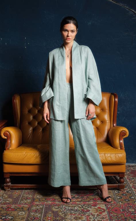 Mint Linen Palazzo Pants