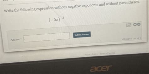 Image result for Write Fractions without Negative Exponents