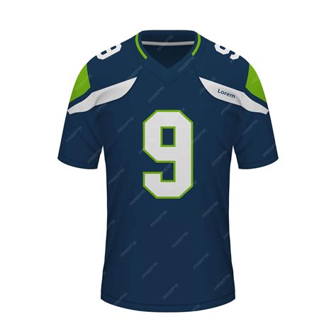 Realistic american football shirt of seattle jersey template | Premium ...