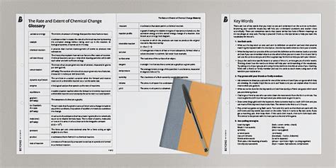 The Rate and Extent of Chemical Change Glossary | Beyond