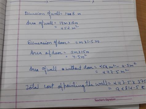 A space of 3 m into 1.5 m is cut for a door from a wooden wall of ...