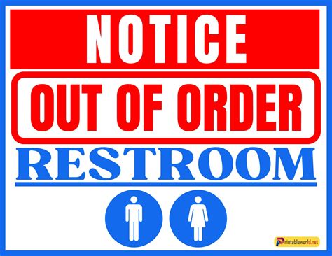 10+ Printable Toilet out Of order Sign | Out of order sign, Printable ...