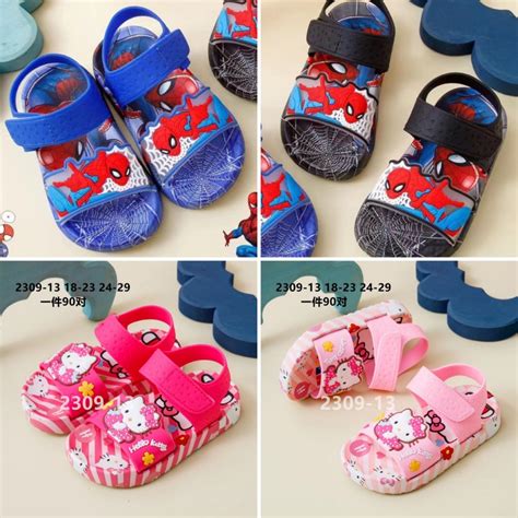 Spiderman Baby Boy Sandals Hello Kitty Baby Girl Sandals Selipar Comel ...