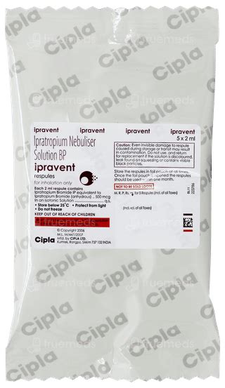 Ipravent 500 MCG Respules 2 ML (pack Of 5) | Order Ipravent 500 MCG ...
