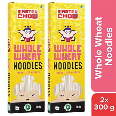 Buy MasterChow Whole Wheat Hakka Noodle - Thin, 100% Atta, Vegetarian ...