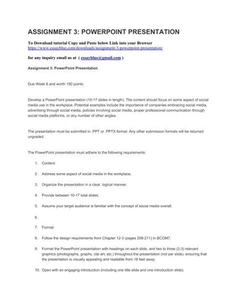 Image result for Sample PowerPoint Assignment