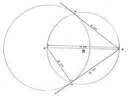 4. Draw a circle of radius 5cm. Construct two tangents to it, from a ...