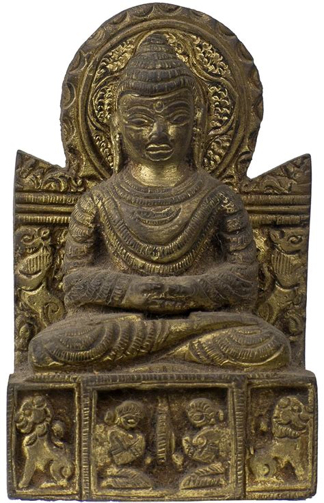Buy Exotic India Lord Buddha in Dhyana Mudra (Small Statue) - Brass ...