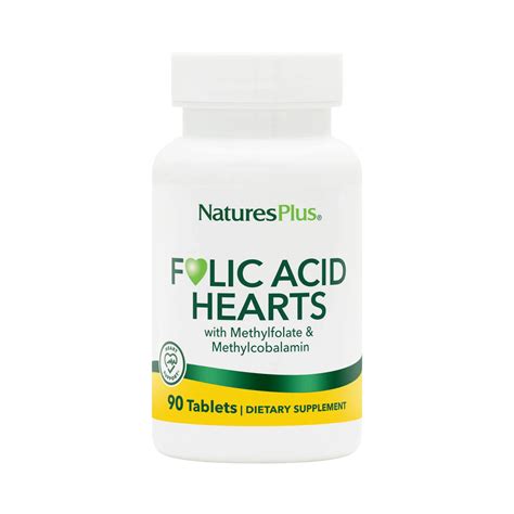 NaturesPlus, Folic Acid Hearts, 90 Tablets – Maple Herbs