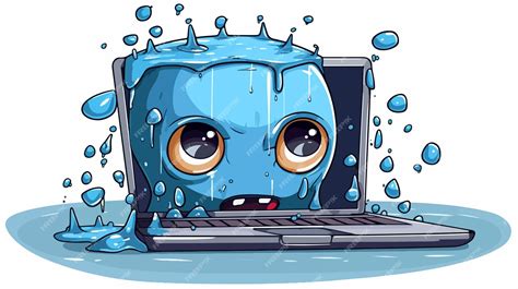 Malfunctioning Computer Cartoon Illustration | Premium AI-generated vector