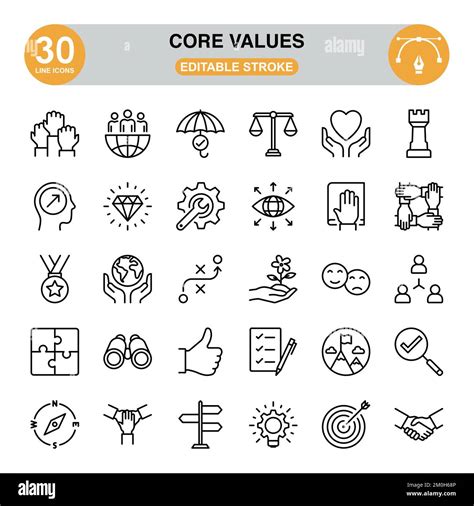 Core values icons hi-res stock photography and images - Alamy