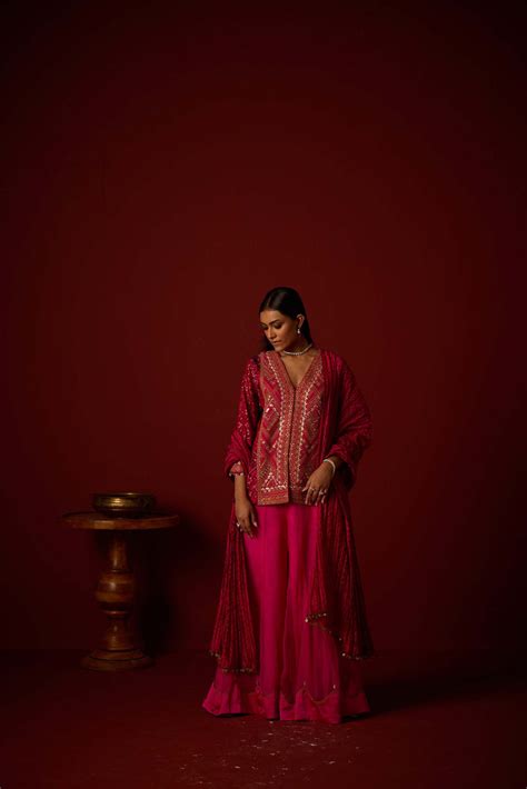 Patola Peplum Jacket With Marodiwork Set – 29india