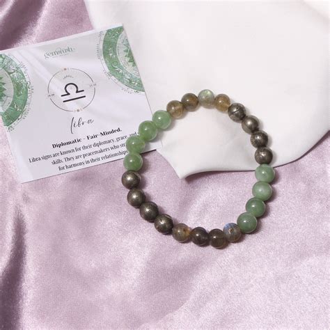 Libra Zodiac Sign Natural Gemstone Bracelet (Tula Rashi) for Harmony a ...