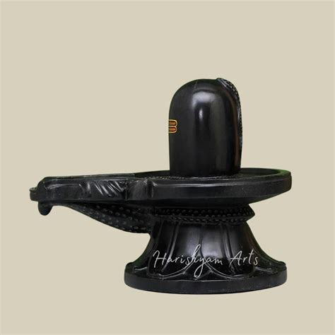 12" Black Marble Pooja Shivling