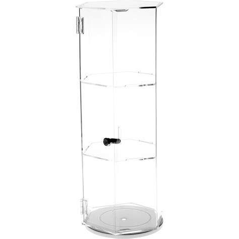 Plymor Clear Acrylic Hexagonal Locking Display Case, Rotating Base, 2 ...