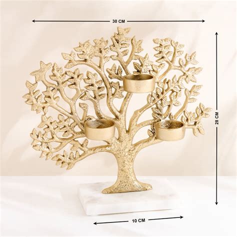 Buy Oro Aluminium Tree of Life Multi T-Light Holder from Home Centre at ...