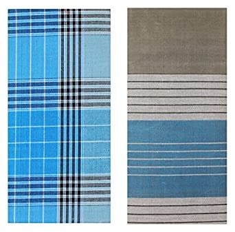 SHAAN Men's Cotton Lungi (Multi-Coloured, Set of 2, 2,2.5 meter ...
