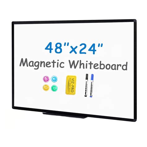 Viz Pro Magnetic Whiteboard Dry Erase Board With Black Aluminium ...