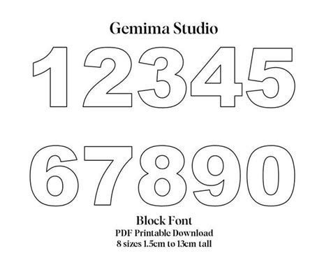 Image result for Printable Block Number Templates