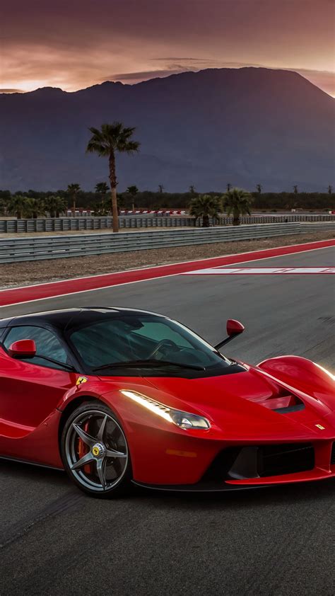 Download wallpaper 1440x2560 ferrari, laferrari, red, side view qhd ...