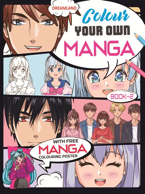 Buy Colour Your Own Manga Book 2 with Manga Colouring Poster for Kids ...