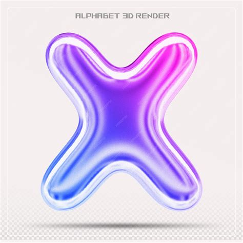 Premium PSD | Bubble letter x font gradient alphabet 3d render
