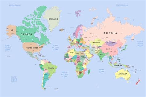 Basic World Map with Countries 的图像结果