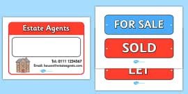 Estate Agents Word Cards