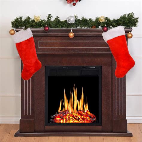 Buy Electric Fireplace with Mantel Brown Electric Fireplace Heater ...