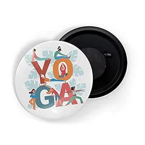 Buy dhcrafts Fridge Magnet White Yoga D9 Glossy Finish Design Pack of 1 ...