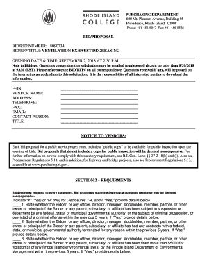 Fillable Online BID/PROPOSAL BID/RFP NUMBER: 18090734 BID/RFP TITLE ...